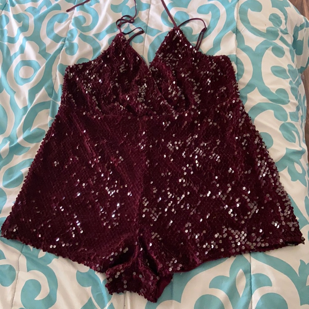 Sequin halter romper
